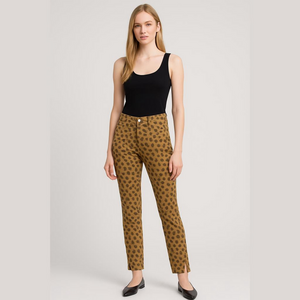 Weworewhat stiletto slit leopard jeans size 32